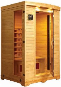 LifeSmart 2 Person Infrared Sauna Featuring Ceramic Heaters and Stereo 