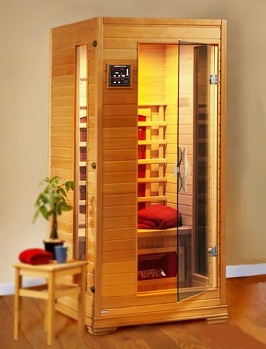  LuxExclusive 1 person Infrared Sauna with Ceramic Heater SA1425: 36" x 36" x 76" 
